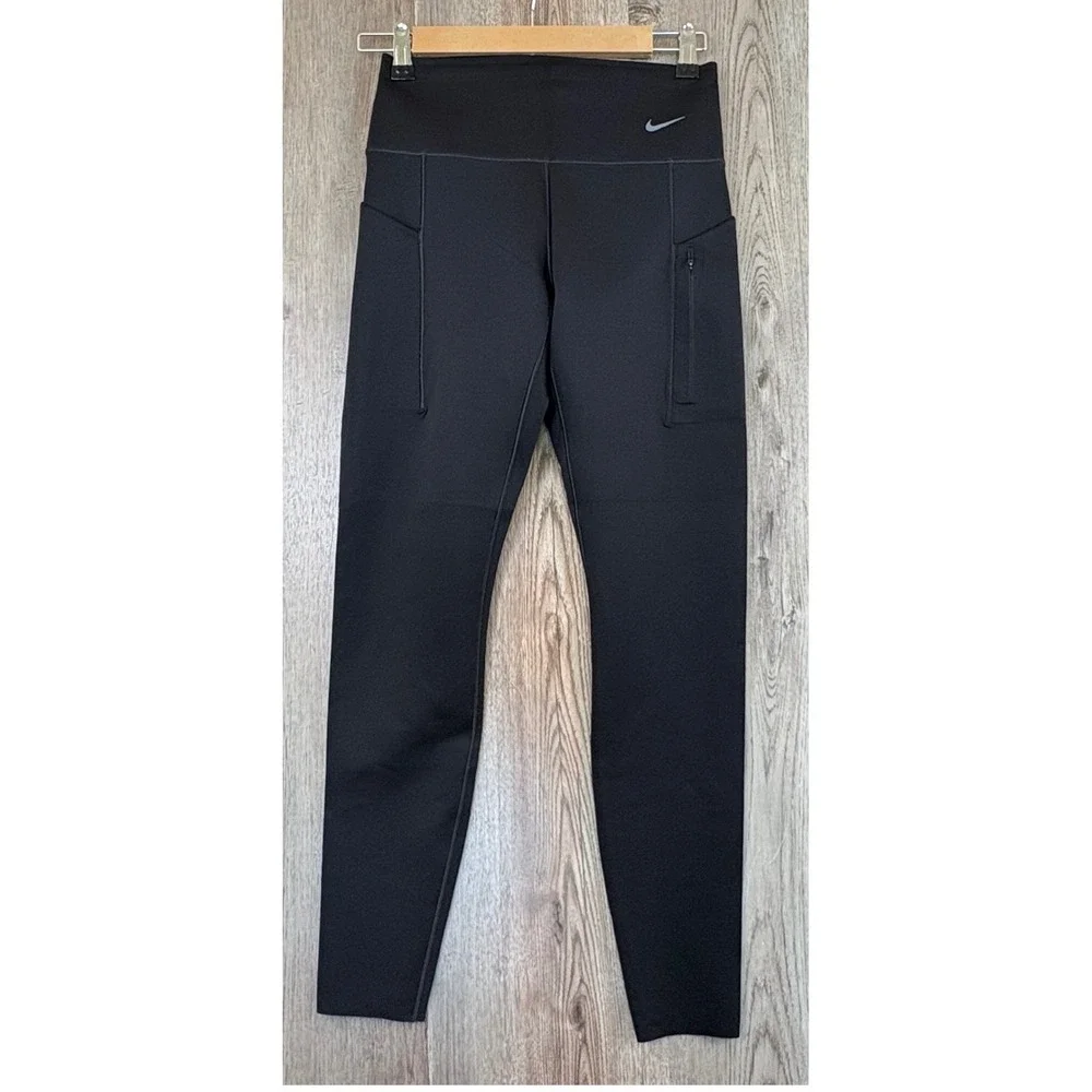 Nike Go Dri-FIT Firm Support High Waisted Leggings Womens Medium Black DQ5636